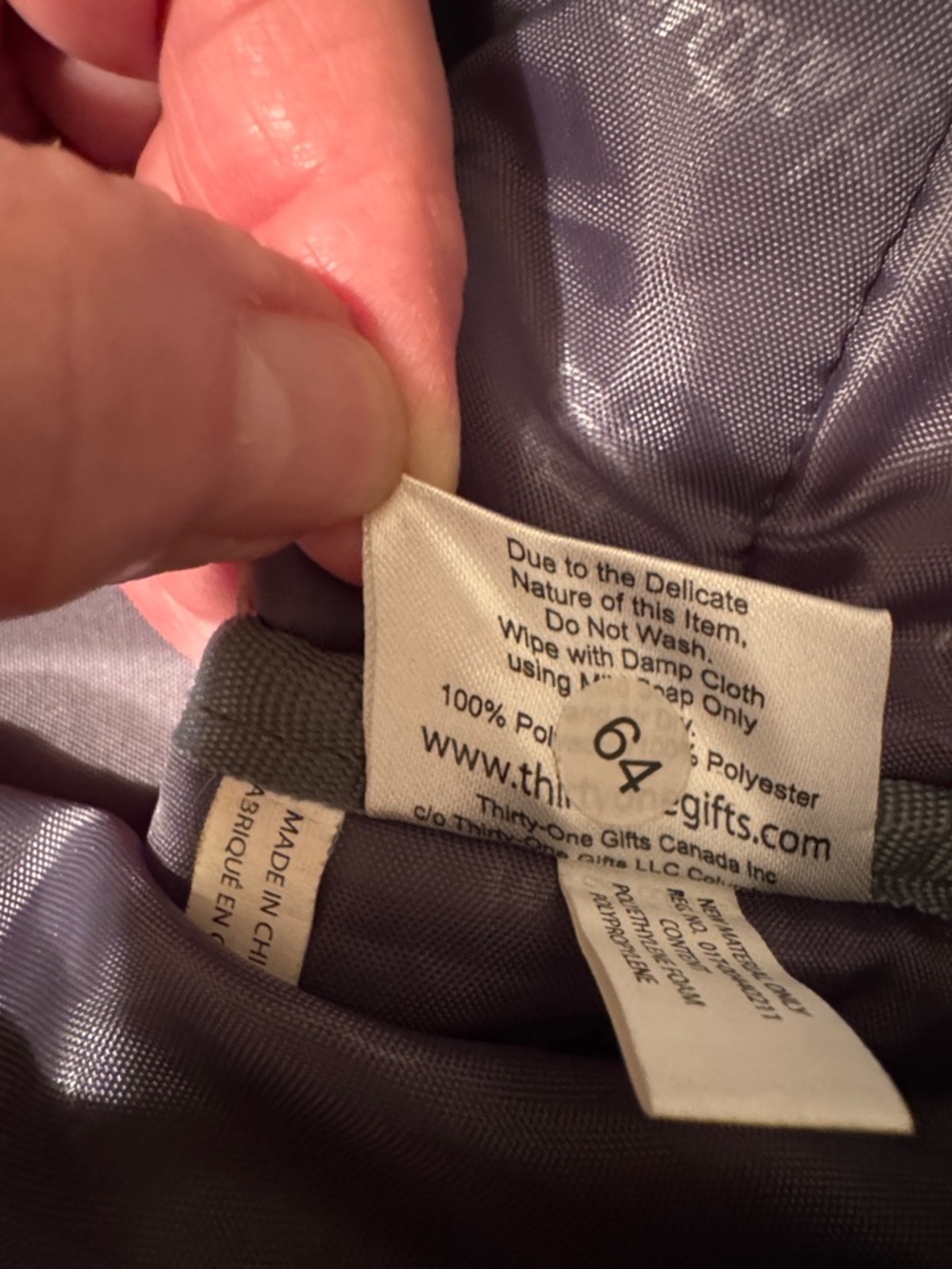 Thirty one Black and Cream Polka Dot Travel Duffel Bag - Picture 15 of 15